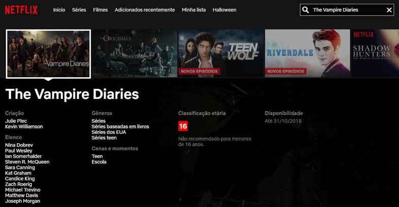 The Vampire Diaries' foi excluída da Netflix, tristeza para os