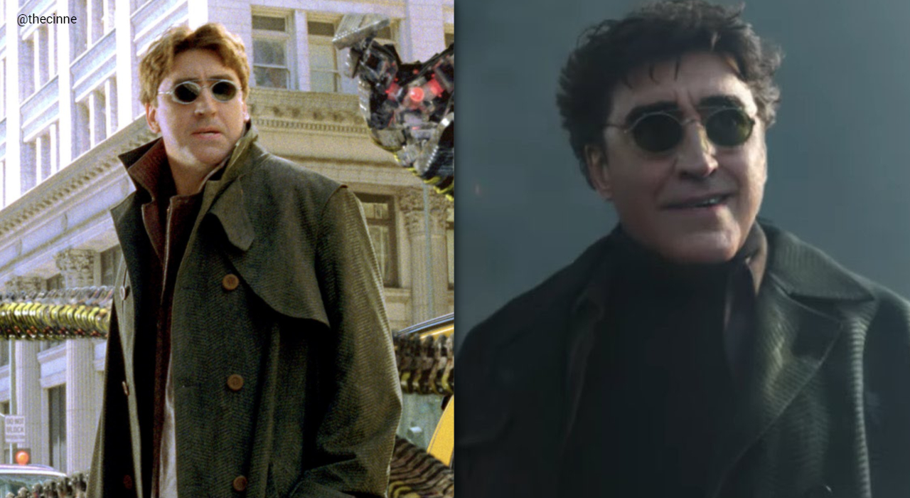 Alfred Molina surge rejuvenescido digitalmente em 'Homem-Aranha 3