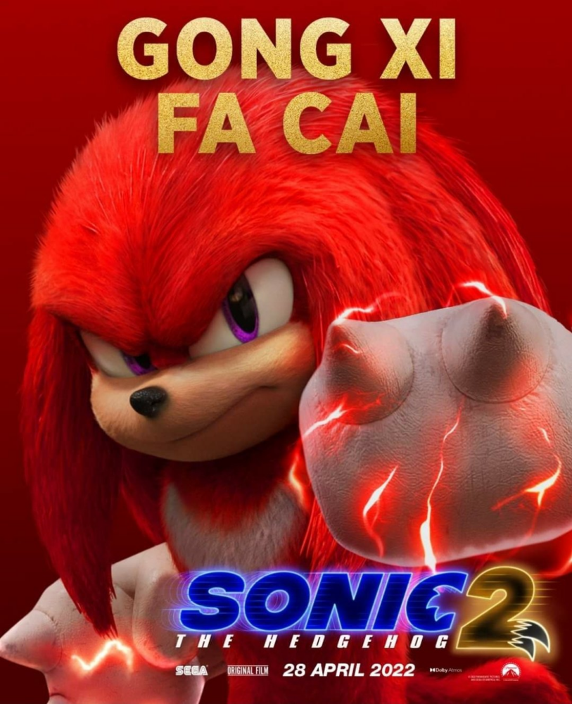 Sonic, Tails e Knuckles estampam os novos cartazes chineses de 'Sonic 2';  Confira! - CinePOP