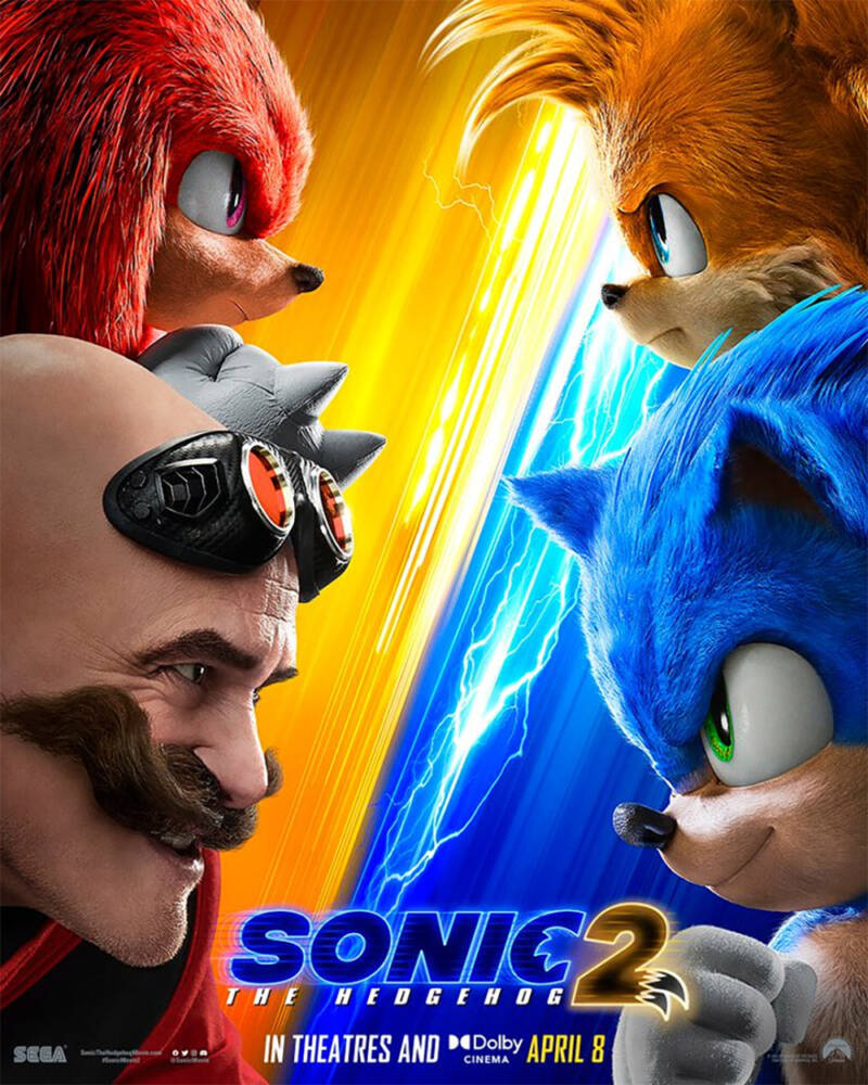 Tails, Knuckles e Robotnik surgem em BELO cartaz de 'Sonic 2: O