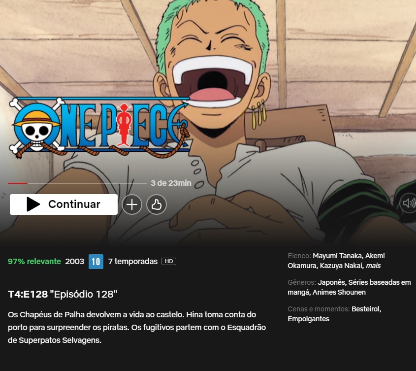 Novos episódios de One Piece chegam à Netflix com dublagem em