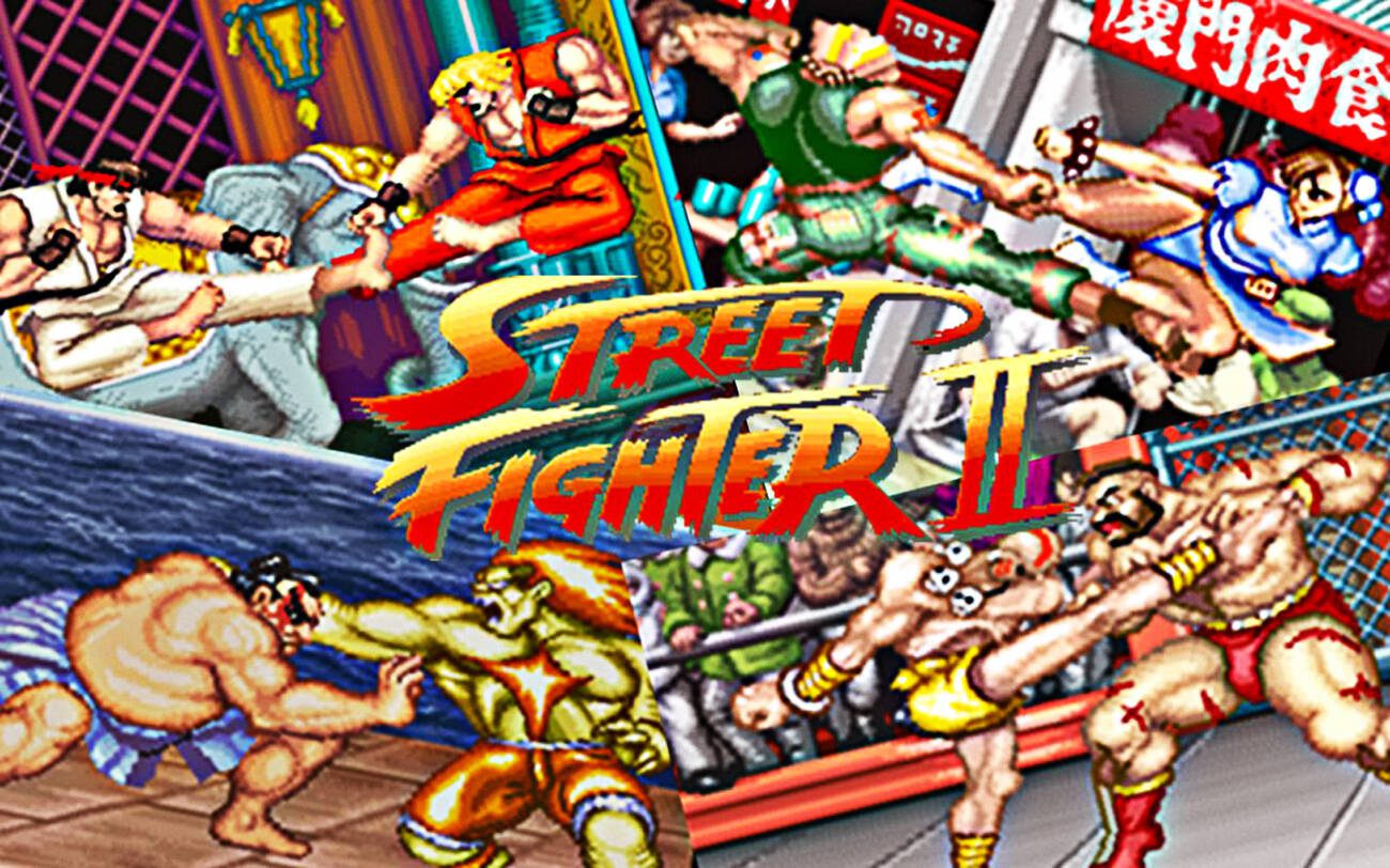 Bonecos do Jogo Street Fighter anos 90 sendo Ryu, Zangi