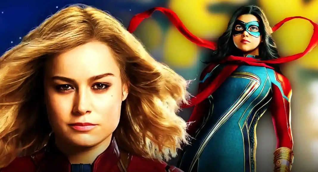 as marvels brie-larson-ms-marvel-mcu-marvel-studios iman vellani