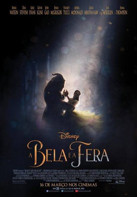 Pôster do filme "A Bela e a Fera" da Disney.