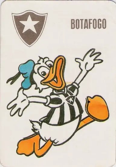 Desenho do Pato Donald com uniforme do Botafogo.