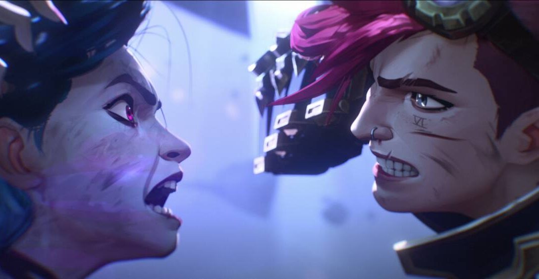 arcane 5 Personagens da série animada Arkane brigando.
