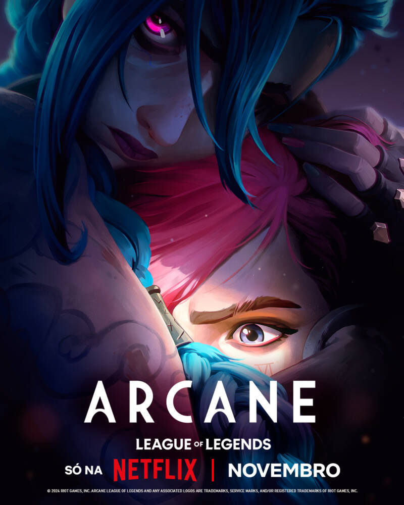 Pôster de "Arcane: League of Legends", só na Netflix.