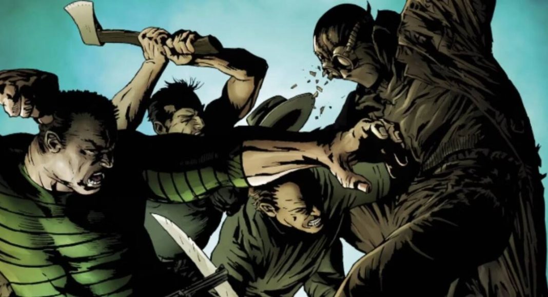 the sandman attacks in spider man noir comics.