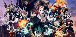 Personagens de anime em ação e batalha.