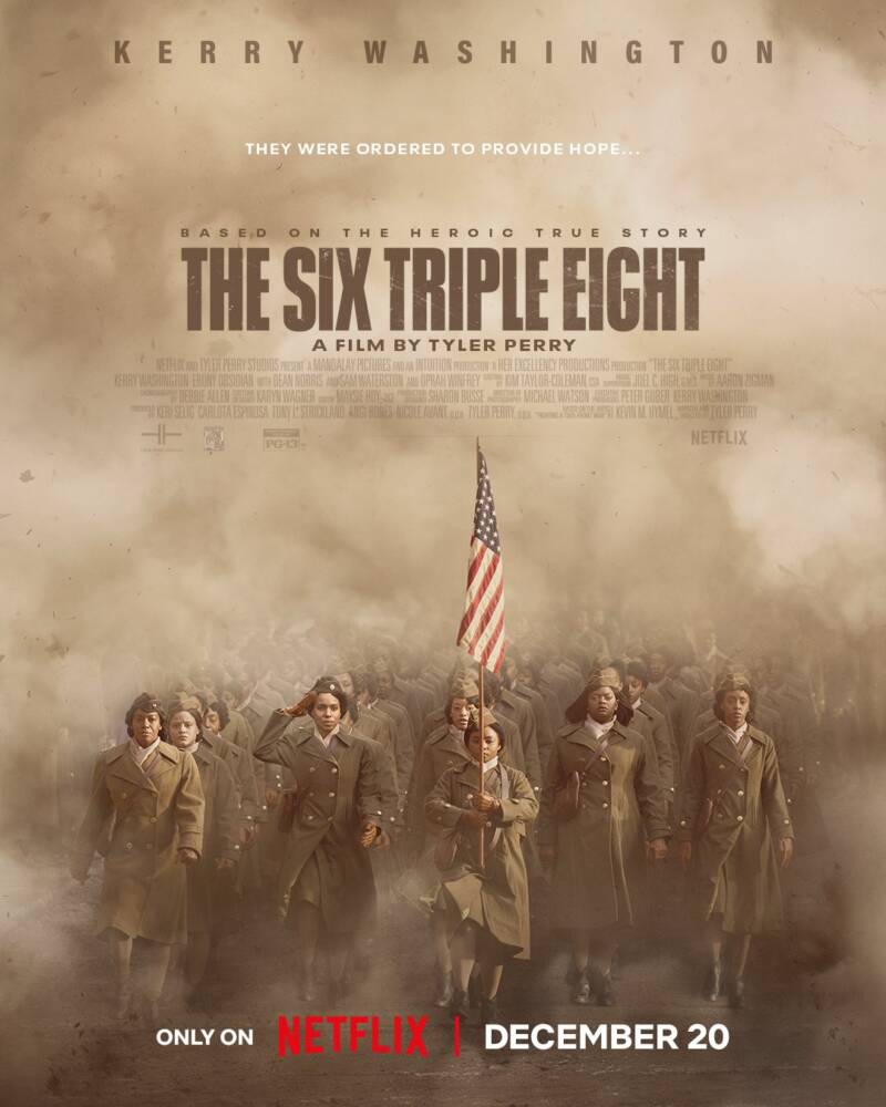 Pôster do filme 'The Six Triple Eight' na Netflix.