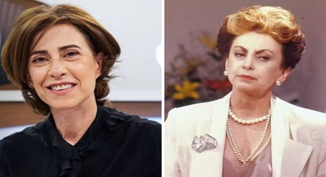 Duas mulheres em diferentes situações, sorrindo e séria.