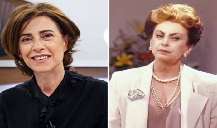 Duas mulheres em diferentes situações, sorrindo e séria.