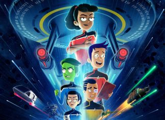 Novas aventuras no DIVERTIDO trailer da última temporada de ‘Star Trek: Lower Decks’ Ilustração animada de tripulação espacial aventureira.