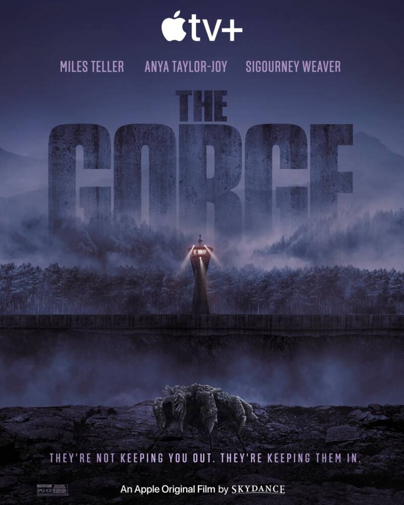 Pôster do filme The Gorge, suspense Apple TV+