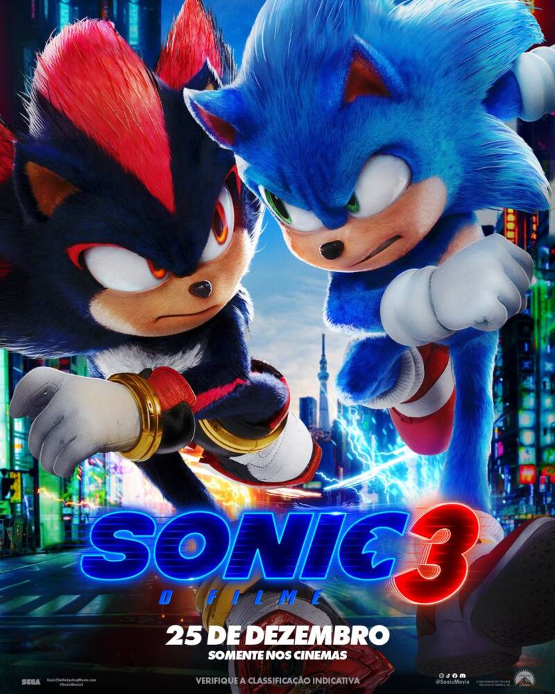 Sonic E Shadow Se Enfrentam No Cartaz Inédito De 'Sonic 3: O Filme'; Confira! | Cinepop Cinema