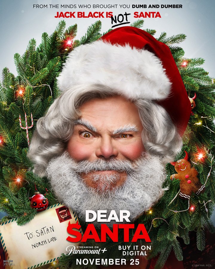 Cartaz do filme Dear Santa com Jack Black.