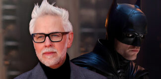 Homem de óculos e Batman ao fundo