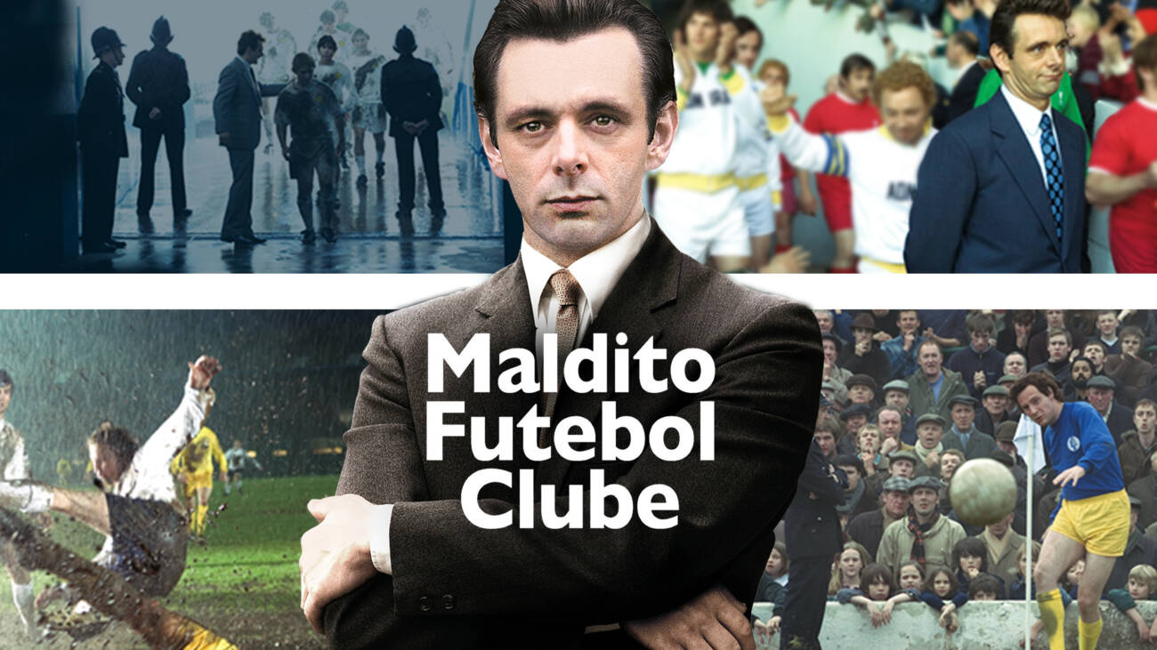 Colagem de cenas do filme Maldito Futebol Clube