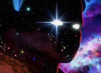 Ilustração colorida do espaço com planetas e estrelas