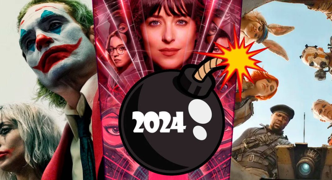 Colagem de personagens icônicos do cinema para 2024