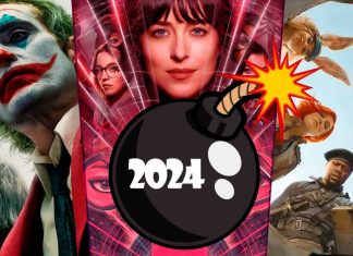 Colagem de personagens icônicos do cinema para 2024
