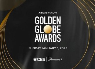 Logo dos Golden Globe Awards 2025 com data.