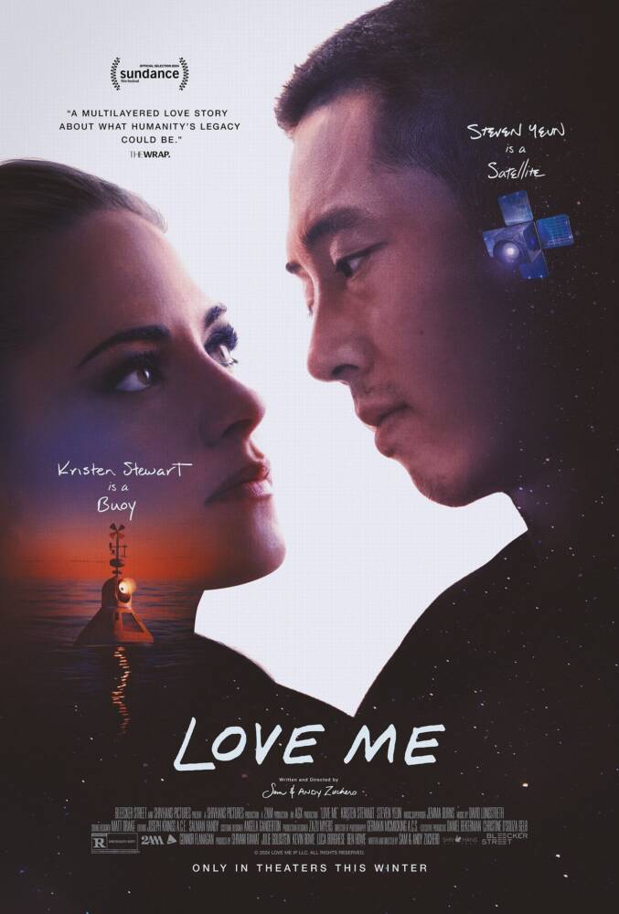 Pôster do filme Love Me com Kristen Stewart e Steven Yeun