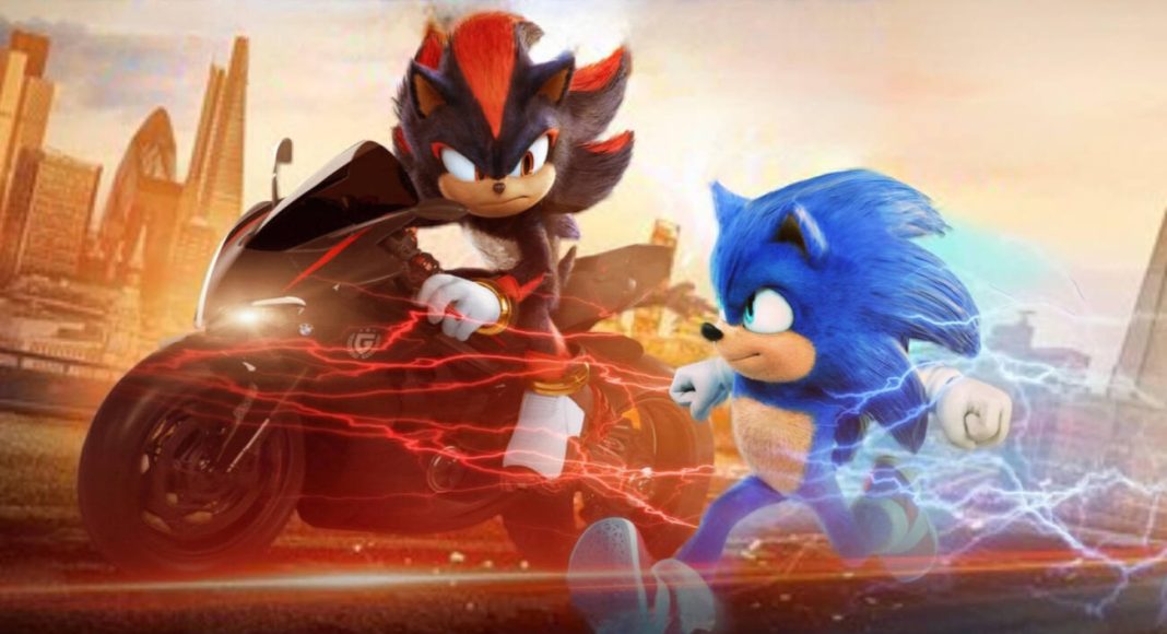 Sonic e Shadow em ação com efeitos especiais