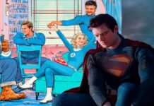 Superman triste e Quarteto Fantástico desenhados animados