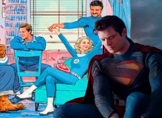 Superman triste e Quarteto Fantástico desenhados animados