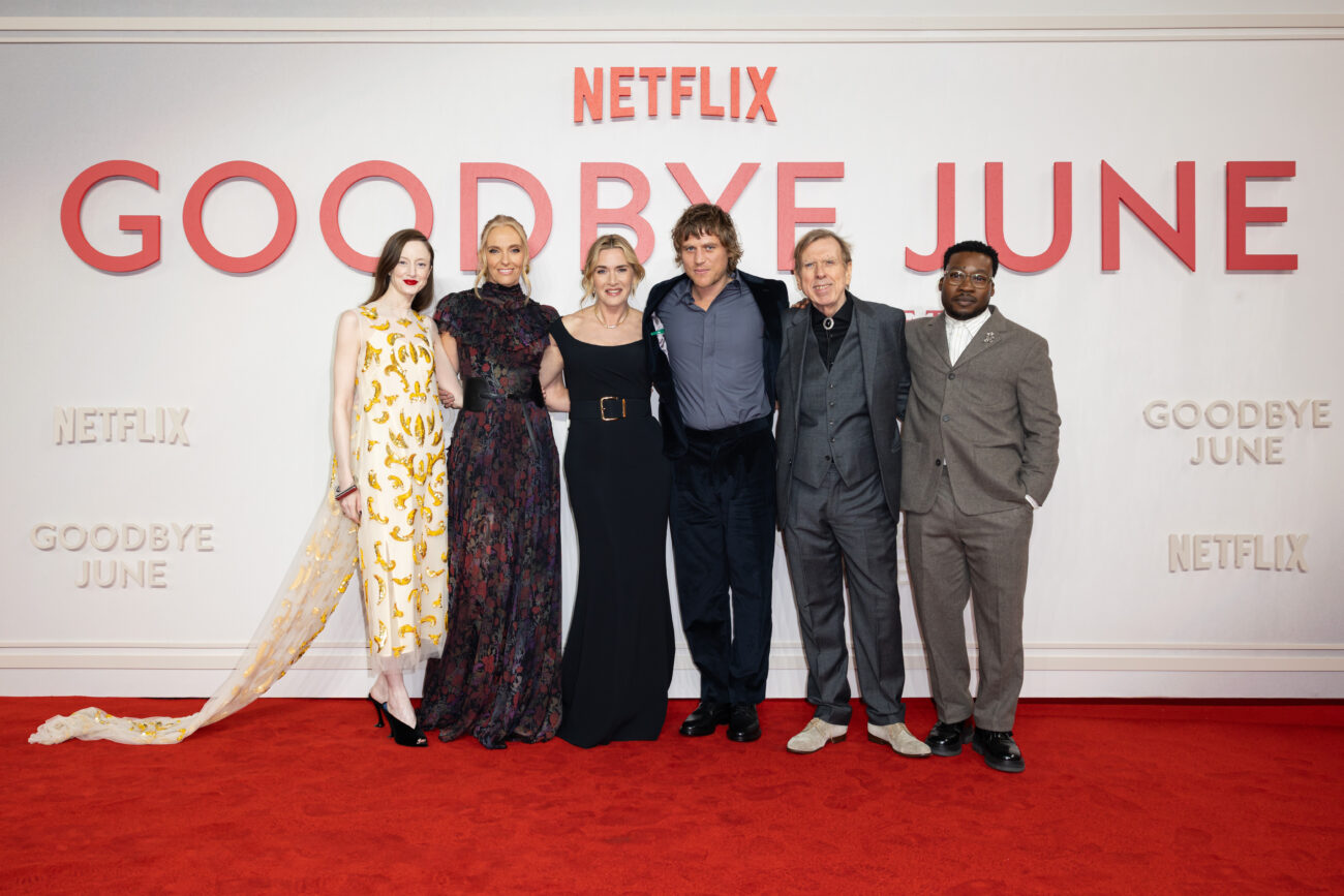 Andrea Riseborough, Toni Collette, Kate Winslet, Johnny Flynn, Timothy Spall e Fisayo Akinade participam da estreia mundial de “Goodbye June”, da Netflix, no Curzon Mayfair, em 3 de dezembro de 2025, em Londres, Inglaterra. (Foto de StillMoving.Net)
