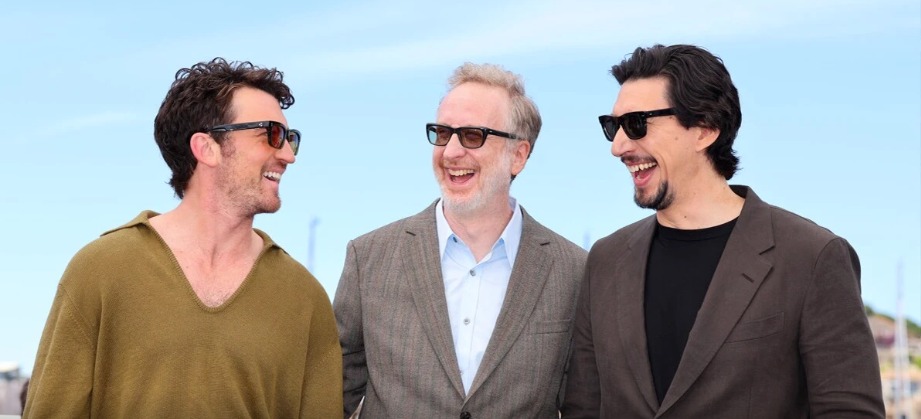 Mile Teller, James Gray e Adam Driver em Cannes 2026