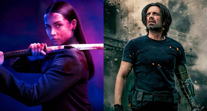 impunity (1) Split image: a female fighter with a katana under purple lighting on the left, and a male action hero with a metal arm amid sparks on the right.