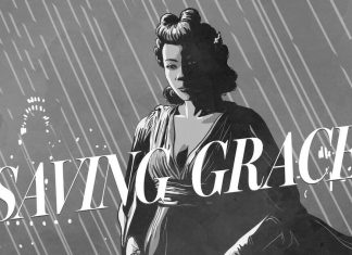 Crítica | KIRBY nos prepara para ‘Spider-Noir’ com a ótima música-tema “Saving Grace” Promotional poster for Saving Grace (Prime Original Series) showing a woman in period dress in the rain with large diagonal 'SAVING GRACE' text.